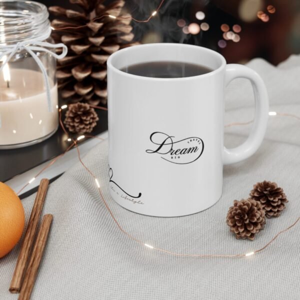 Big Travel Dream White Adventure Mug – 11oz Ceramic Coffee Cup for Wanderlust Lovers