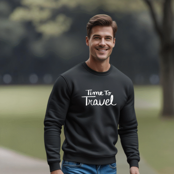 Jet Black Crewneck Sweatshirt – Effortless Cool for Daily Wear