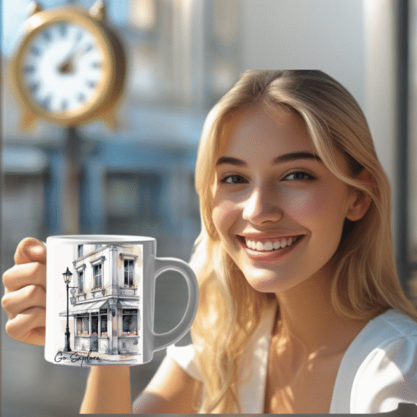 Premium White Ceramic Mug – Elegant 11oz Gift Cup for Coffee & Tea Lovers