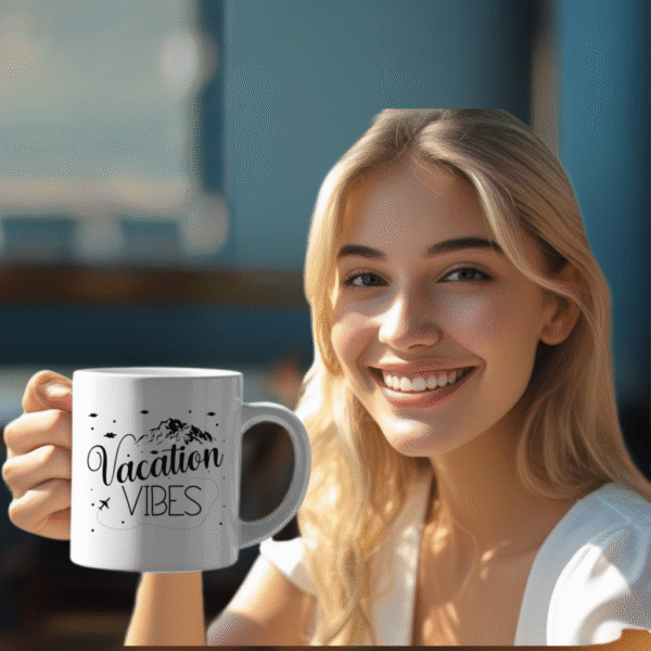 Travel Mug – 11oz White Ceramic Cup for Coffee, Tea & Wanderlust Moments