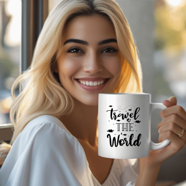 Wanderlust Mug – 11oz Ceramic Coffee & Tea Cup for