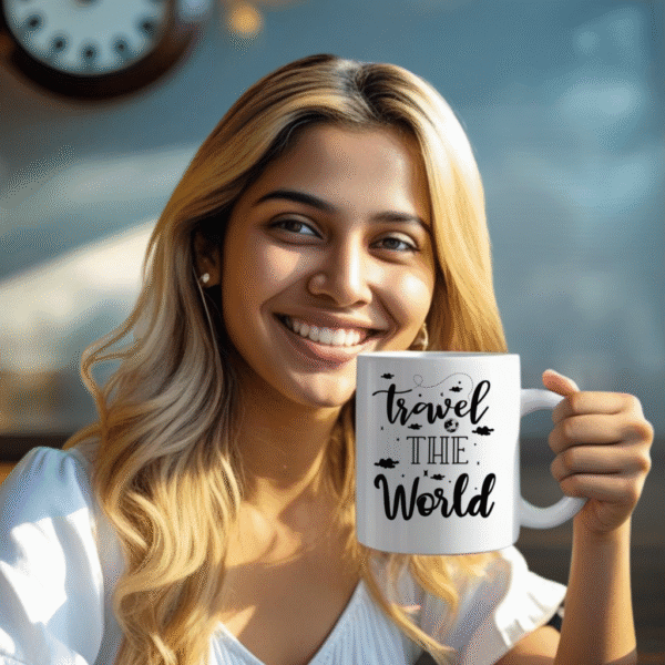 Wanderlust Mug – 11oz Ceramic Coffee & Tea Cup for